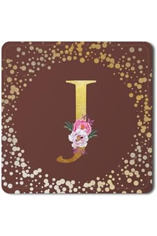 2 Pack Designer Leather Coasters Mat for Beverage Drinks - Custom Monogram Initial Letter