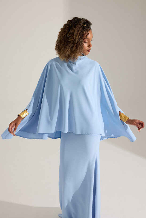 AGUST AÇIK MAVİ BLUZ VE ETEK - 5