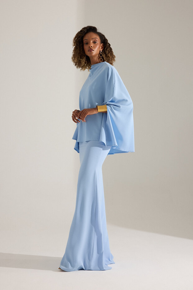 AGUST AÇIK MAVİ BLUZ VE ETEK - 3