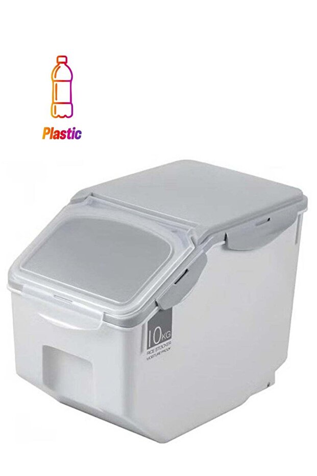 RollsTimi 10 Kg Rice Storage Container,Moisture-Proof Plastic Grain And Food Box Sealed With Wheel