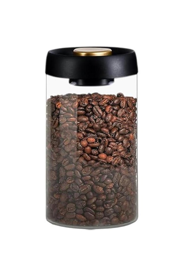 Vacuum Coffee Canister Mason Jar, Airtight Food Storage Overnight Oats Containers with Lids, Food S