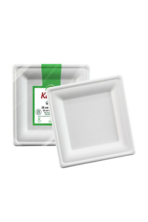 Ekolojik Kare Tabak 26 cm 25 Adet - 1