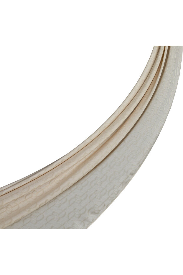 Dört Mevsim Krem İE Monogram Şal - 1