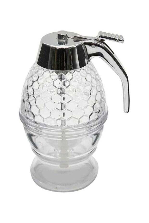 Acrylic Honey Jar Clear/Silver 8.5x8.5x15centimeter