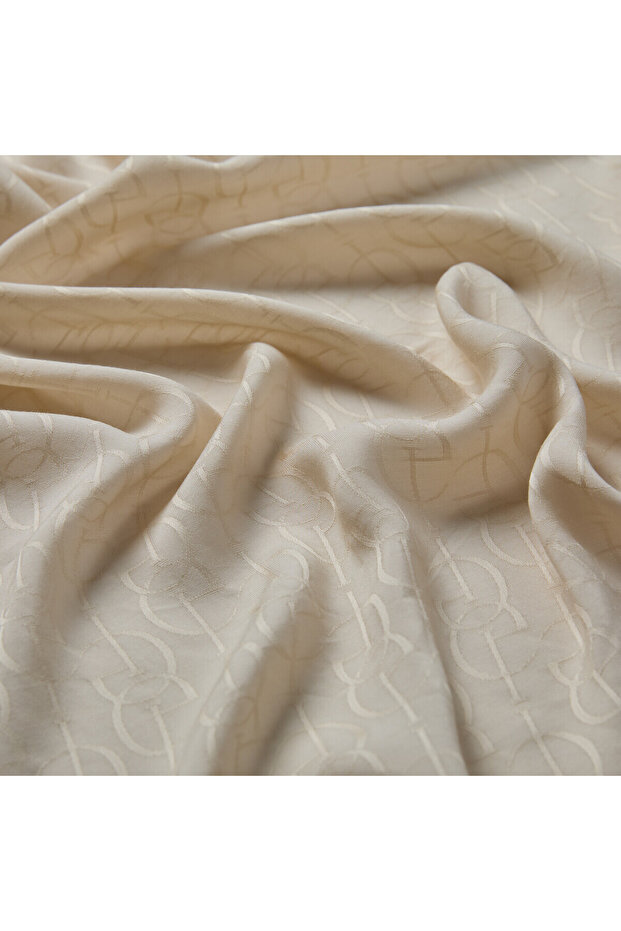 Dört Mevsim Krem İE Monogram Şal - 2