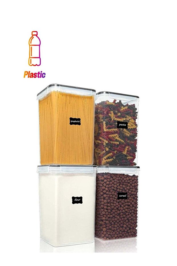 MahMir® Extra Large Tall Food Storage Containers with Lids Airtight (6.5L|220 Oz|4pcs Pack) for Flo