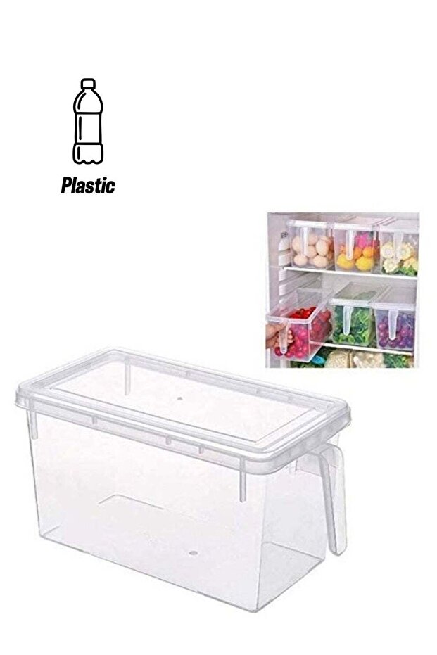 AIWANTO Transparent Rectangular Food Storage with Handle Clear 5Liters - 1