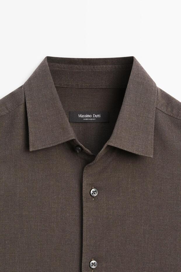 Slim fit fitilli melanj gömlek - 6