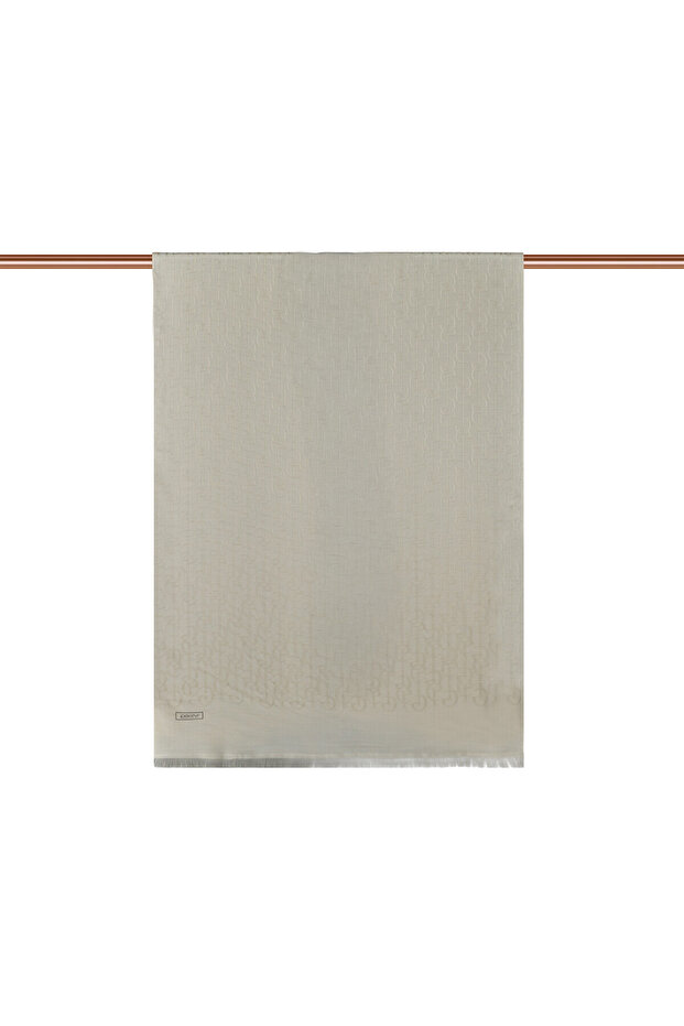 Dört Mevsim Krem İE Monogram Şal - 3