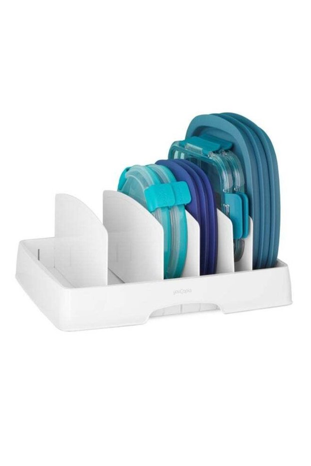 YouCopia Stora Lid Food Container Lid Organizer Large with Tall, 50235 White 26.8x34x13.3cm