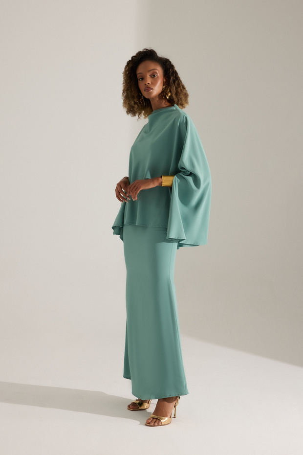 AGUST SU YEŞİLİ BLUZ VE ETEK - 2