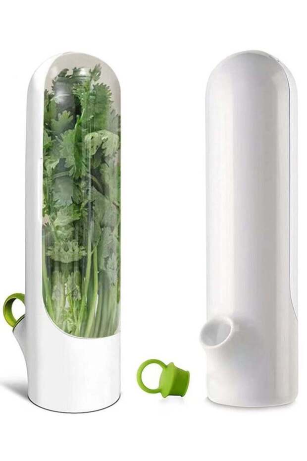 Herb Saver for Refrigerator, Herb Saver Pod,Fresh Herb Keeper for Mint, Parsley, Asparagus, Keeps