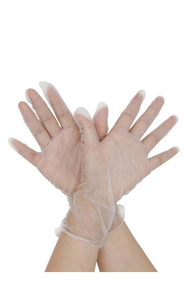 100-Piece Disposable Vinyl Gloves Transparent 13x7x24cm Transparent 13x7x24cm
