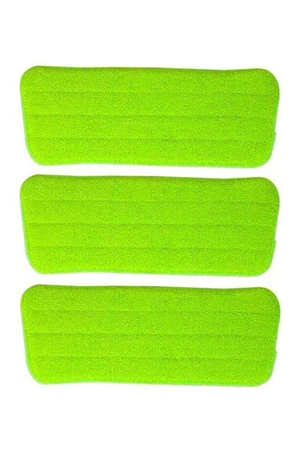3-Piece Microfiber Replacement Spray Mop Head Pad Set Green 42x14cm