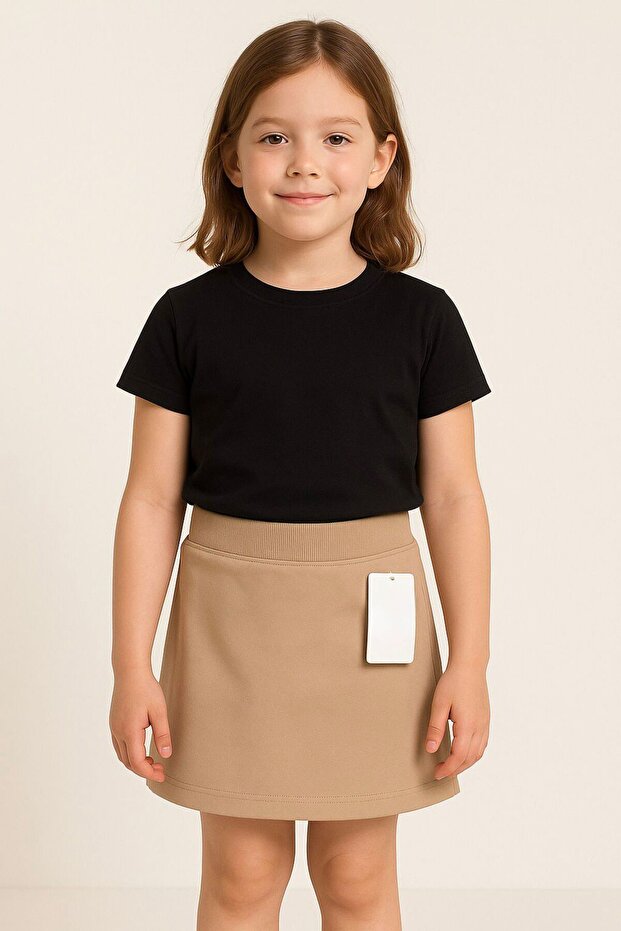 Kız Çocuk Okul Gabardin Şort Etek | 7-12 Yaş - 1