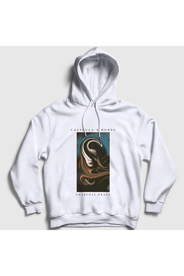 Unisex White Charcoal Grace Caligula's Horse Hooded Sweatshirt 571280Tt
