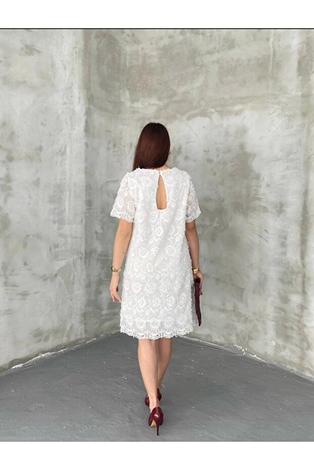 Elbise 2Boyutlu Çicek Detaylı - 2