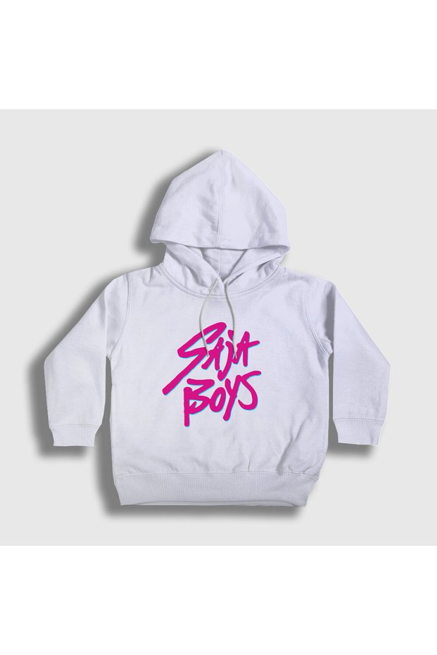 Unisex Kids White Logo Saja Boys K Pop Demon Hunters Hooded Sweatshirt 573161Tt