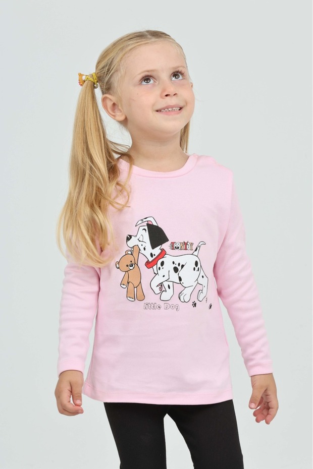 Girl's Dog Bear Printed Sweatshirt