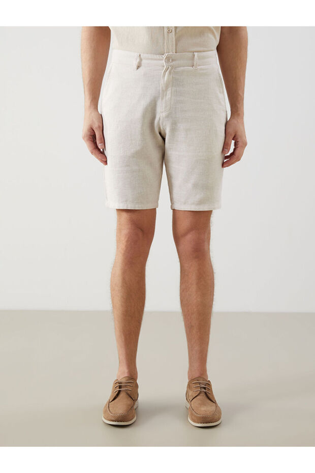 Sparkling Selections from Shining Store |   Standard Mold Linen Blend Men's Shorts - 2