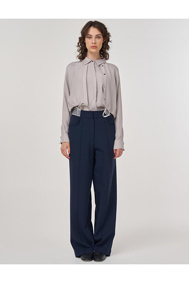 Çima Dikişli Kumaş Pantolon Koyu Lacivert - 2