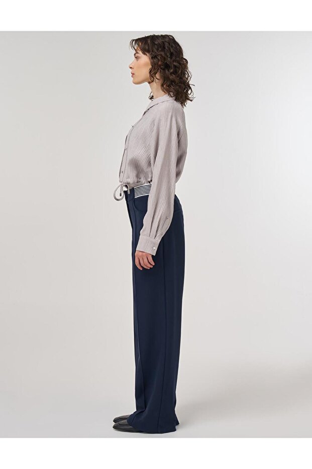 Çima Dikişli Kumaş Pantolon Koyu Lacivert - 3