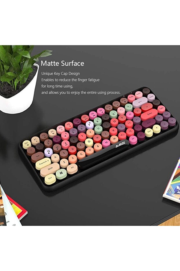 لوحة مفاتيح بلوتوث 308I، غطاء مفاتيح دائري، اتصال بلوتوث 10 أمتار، 84 مفتاحًا، نظام التشغيل Windows 2000 وWindows Xp - 7