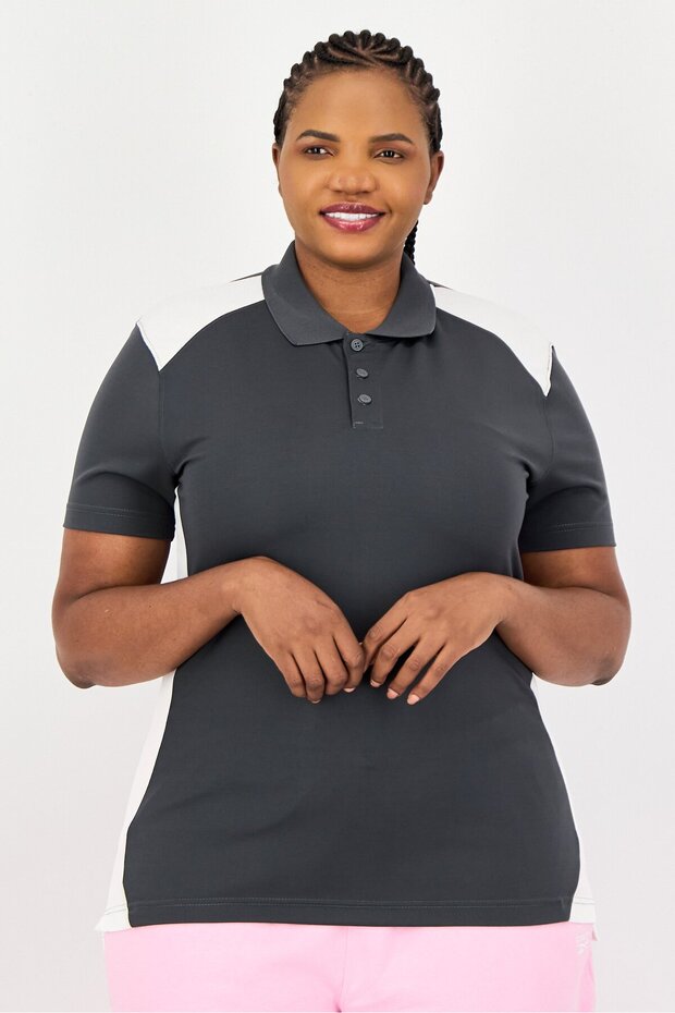 Women Sportswear Fit Short Sleeves Training Polo Shirt, Grey