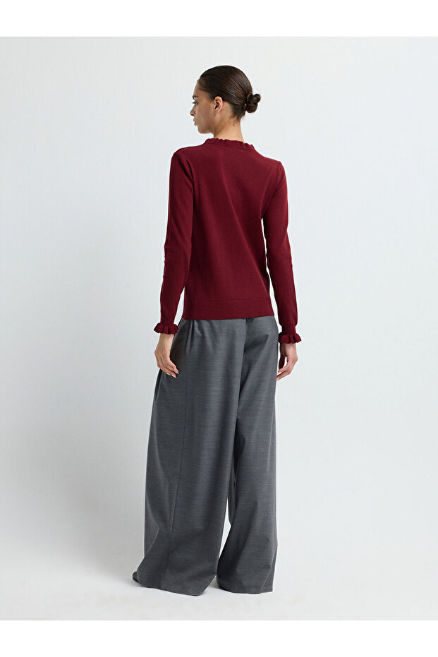 Uzun Kollu Patlı Triko Kazak - 5