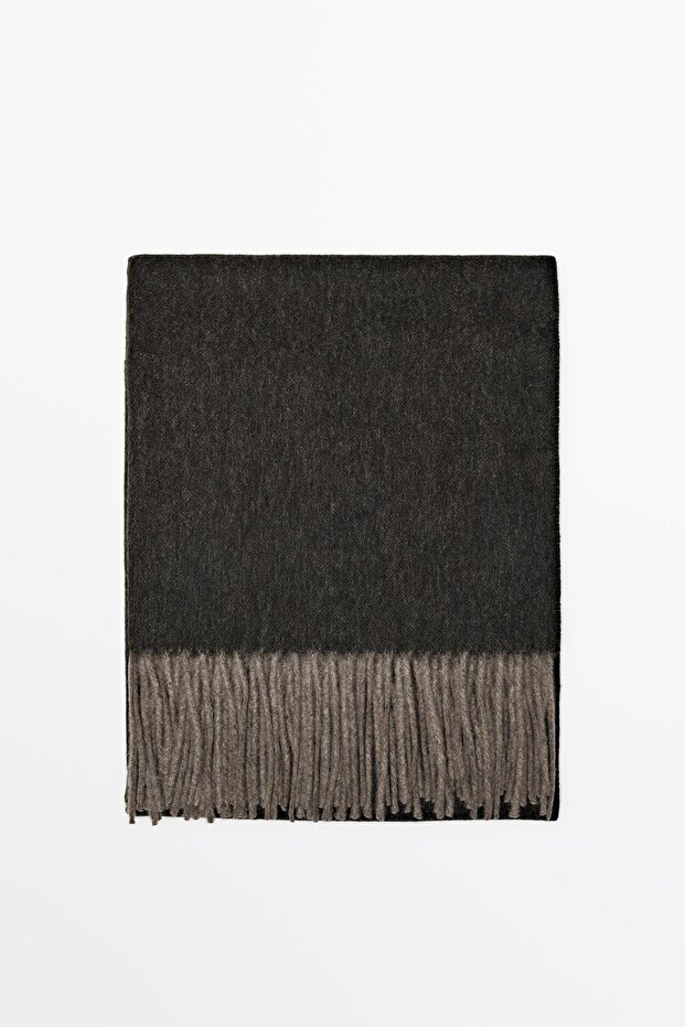 %100 yün çift yüzlü atkı - 1