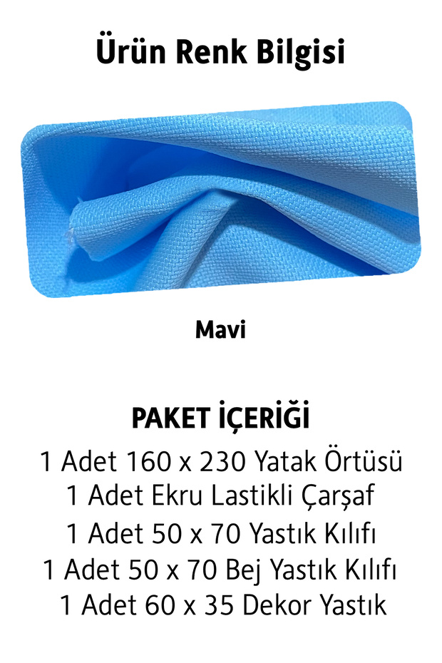 Alfa Kapitone Yatak Örtüsü (Mavi) - 2