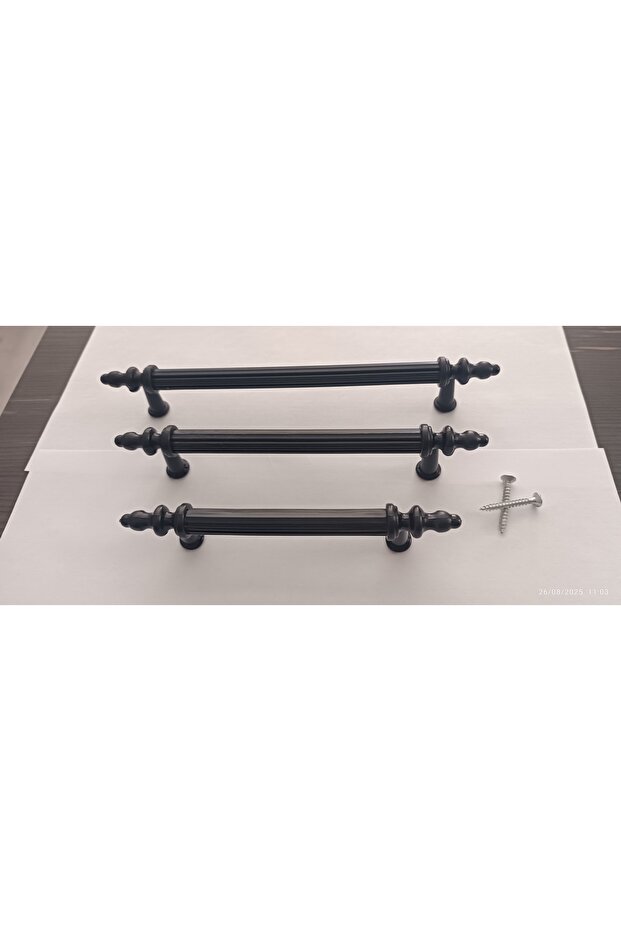 SERT POLİMER 96 MM SİYAH BORU KULP MUTFAK DOLAP - 1
