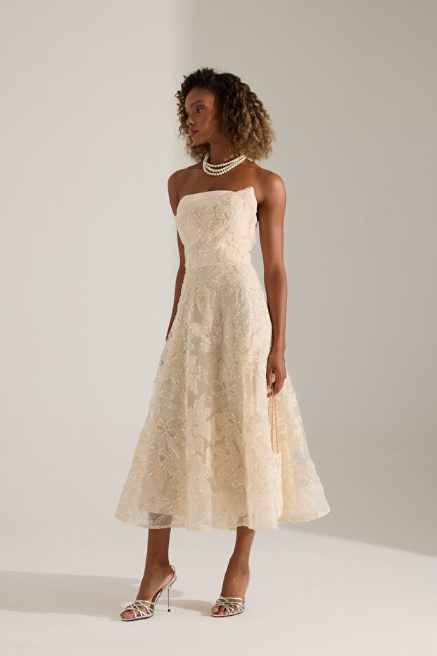 Olyssia Ekru Elbise - 2