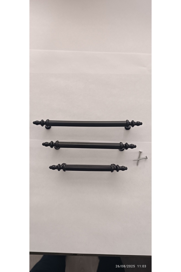 SERT POLİMER 96 MM SİYAH BORU KULP MUTFAK DOLAP - 5