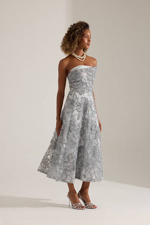 Olyssia Gri Elbise - 1