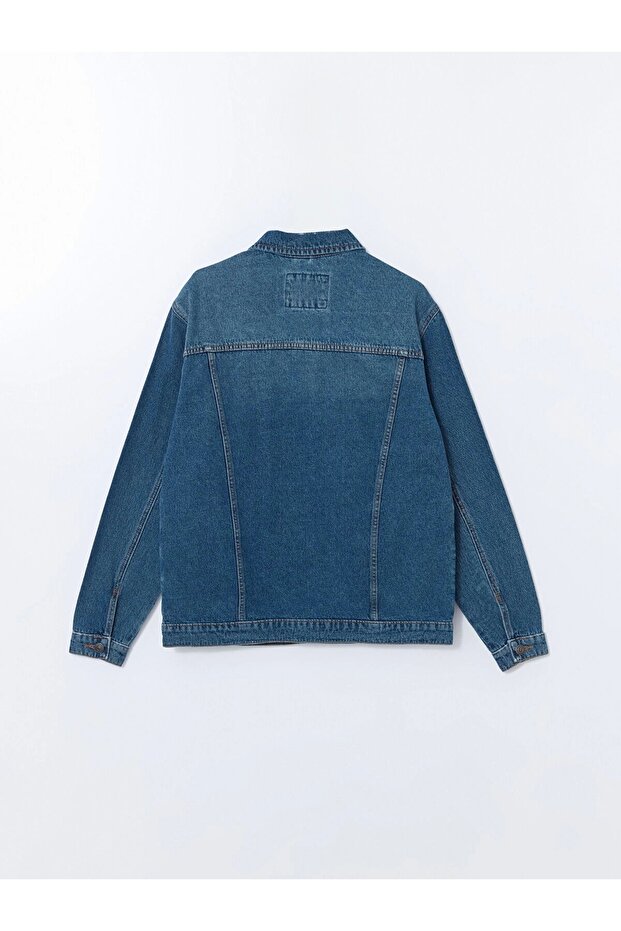 LCW Jeans Indigo Standart Kalıp Erkek Jean Ceket - 6