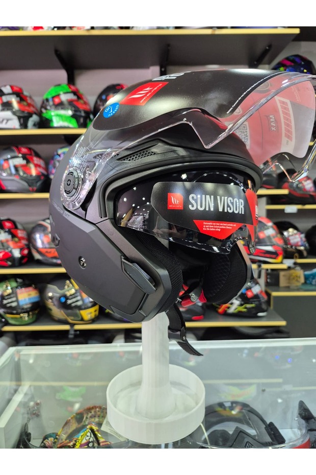 Cosmo SV Solid A1 Mat Siyah Açık Kask - 3