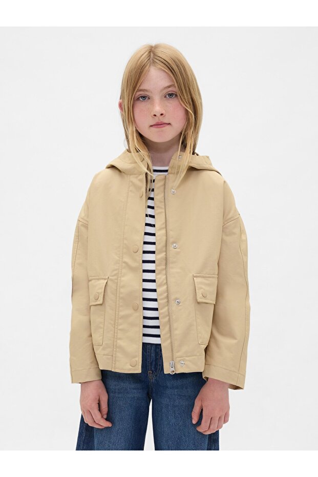 Kız Çocuk Krem Anorak Ceket - 1