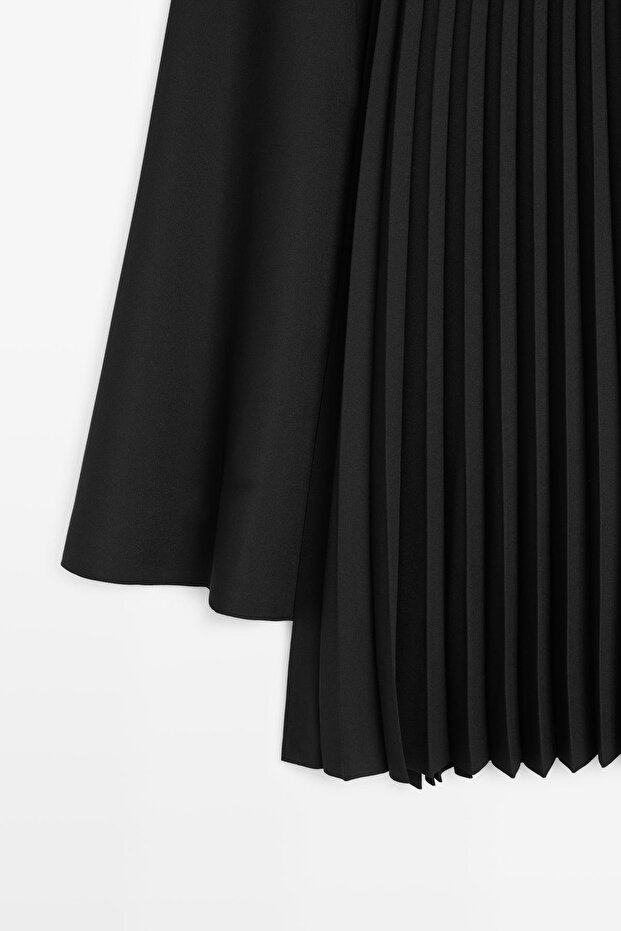 Denim midi skirt with plank detail - 7
