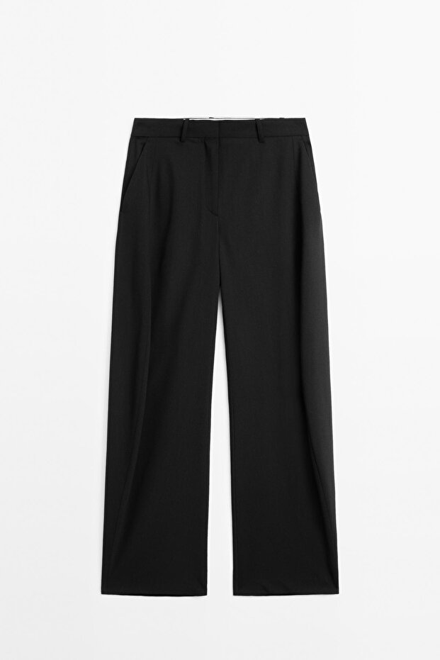 Yün karışımlı wide leg pantolon - 1