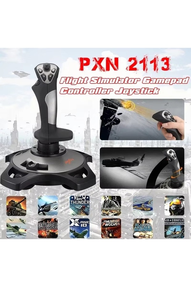2113 Pro Uçuş Simülatör Joystick Kontrolcü PC - 4
