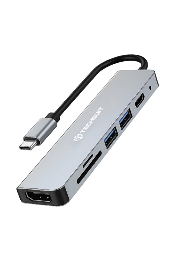 Hub Tip-C la 2 x USB, Tip-C, HDMI 4K, TF/SD, PD87W H5 - 1