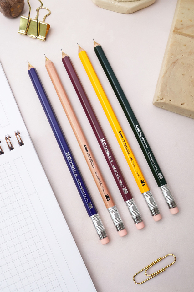 Premium Ahşap Gövdeli Versatil Uçlu Kalem 0.5 mm Sarı - 6
