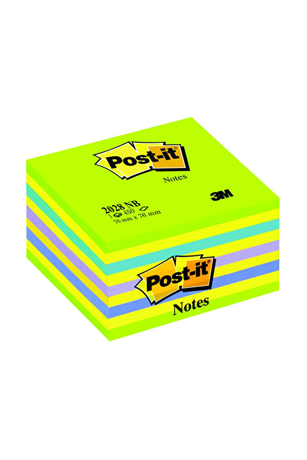 Cube Sticky Notes Neon 76, Green/Yellow