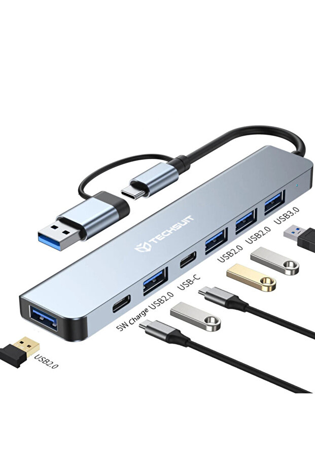 Hub USB, Tip-C la USB 3.0, 4x USB 2.0, 2x Tip-C H6 - 2