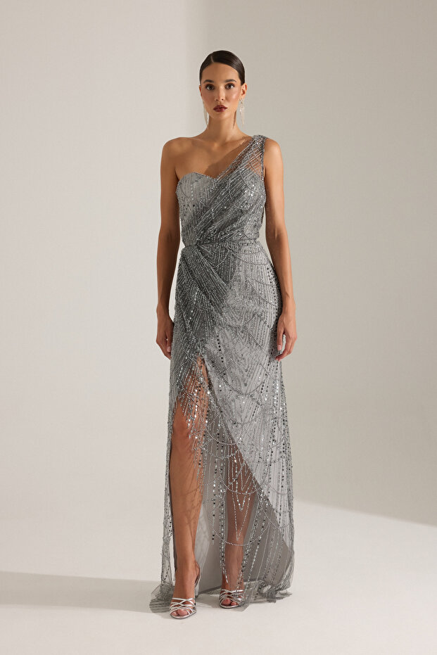 ELEANOR GRİ ELBİSE - 1