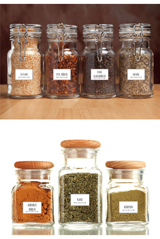 72 Pieces & Water Resistant - Legumes - Spice Label - Sticker