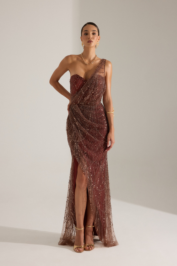 ELEANOR KAHVE ELBİSE - 1