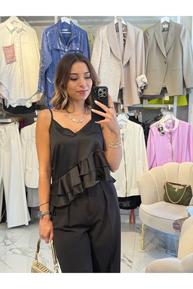 Premium saten bluz - 1