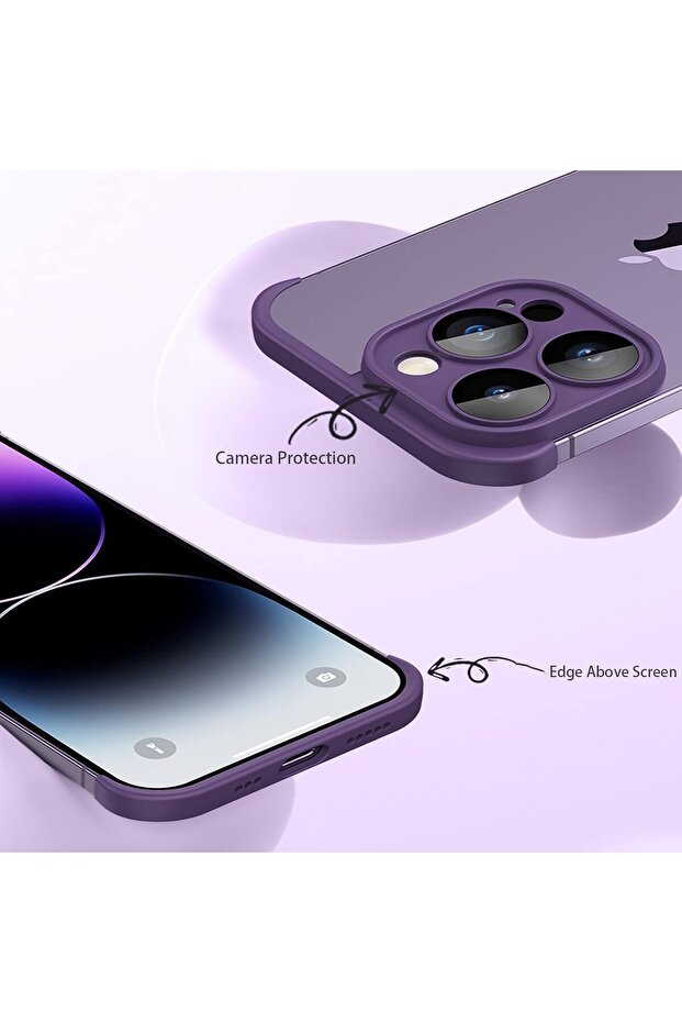 حافظة متوافقة مع iPhone 14 Pro Max حافظة بتصميم بدون حواف لحماية عدسة الكاميرا رفيعة وخفيفة الوزن - 7